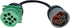 6pin J1708 to Type2 Green 9pin J1939 Adapter Cable for Trucker and Car 1ft/30cm