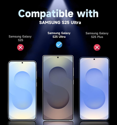 2 Pack S25 MAGIC JOHN for Samsung Galaxy Ultra Privacy Tempered Glass Screen Protector, Bubble Free, Easy Installation