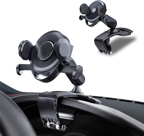 ASUBHA Car Phone Mount, 360 Degree Rotation Dashboard Clip Stand, Suitable for 4.7 to 6.5 Inch Smartphones (Black)