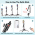 KONPCOIU 71"" 1 Extendable Phone Tripod, Selfie Stick Vlog Tripod Stand Quadrapod with All in Phone Clip, Travel Holder