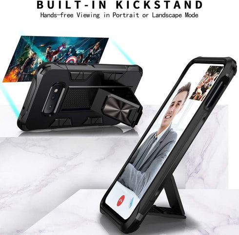 Military Grade Case for Samsung Galaxy Note 8, Built-in Kickstand, Heavy Duty Shockproof Cover, Silver