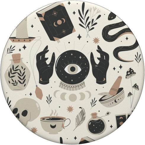 Witch's Essentials Pattern, Witchy Design Halloween Cute PopSockets Standard PopGrip