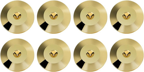 Speaker Base Pad, 8 Pcs Gold Universal Copper Speaker Spikes Isolation Stand Feet Cone Base Mats Floor Disc