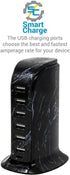 Aduro 40W 6-Port USB Desktop Charging Station Hub Wall Charger for iPhone, iPad, Tablets with Smart Flow