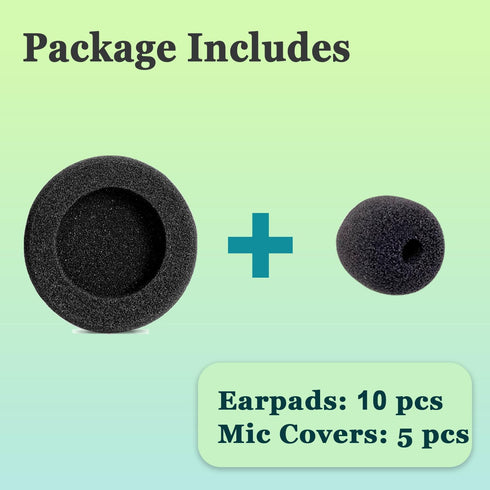 Jabra Replacement Foam Ear Cushions for PRO 920 935 930 9450 9460 9465 9470 9400BS GN1900 (10 Pack)