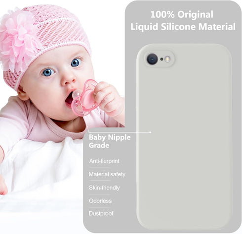 Vooii iPhone SE Case 2022/3rd/2020 & iPhone 8/7 - Upgraded Liquid Silicone, Square Edges, Camera Protection, Soft