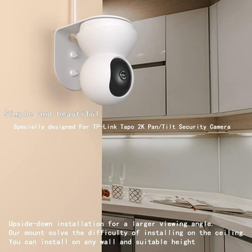 Aluminum Wall Mount Compatible with TP-Link Tapo C210 C200 Pan Tilt Security Camera for Baby Monitor, Allows The Best Range of Camera Motion without Having to Mount to Ceiling (Pack of 2)