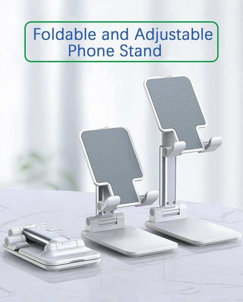 Cell Phone Stand for Desk, Anti-Slip Phone Holder Compatible with iPhone 15 14 13 12 Mini 11 Pro Xs Max XR X (White)