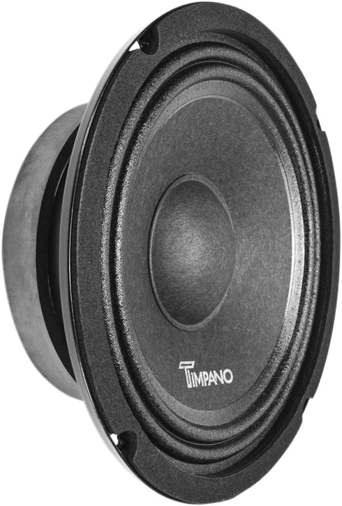 Timpano 6.5 Inch Shallow Car Speaker, 600 Watts TPT-MB6-4 SLIM Profile 4 Ohm, Compact for Doors, Single