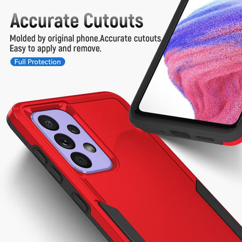 Samsung Galaxy A53 5G Case with Screen Protector, Durable Red Rubber Cover for Full Body Protection.