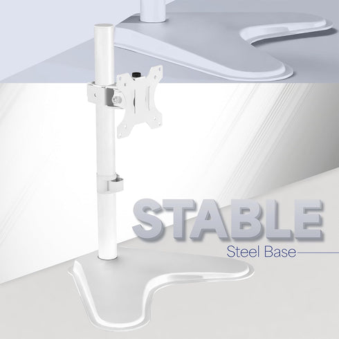 VIVO Single Monitor Desk Stand, Holds Screens up to 32 inch Regular and 38 inch Ultrawide, Adjustable Height, White,