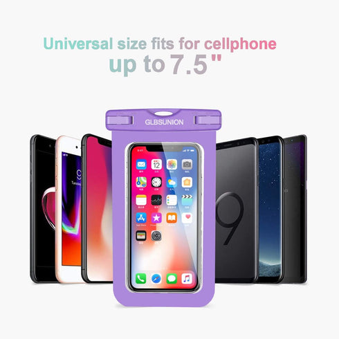 Universal Waterproof Case - 2-Pack IPX8 Phone Lanyard Pouch Dry Bag for iPhone 15 14 13 12 11 Pro Max Plus