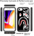 Compatible iPhone SE Case, iPhone 7 Case, iPhone 8 Case, Street Fashion Luxury Black Gray Shark Design Shockproof Cover