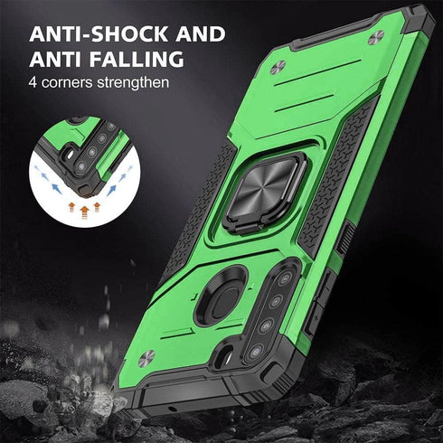 HNHYGETE Phone Case for Galaxy A21, Military Grade 360° Rotatable Kickstand Shockproof Protective Case