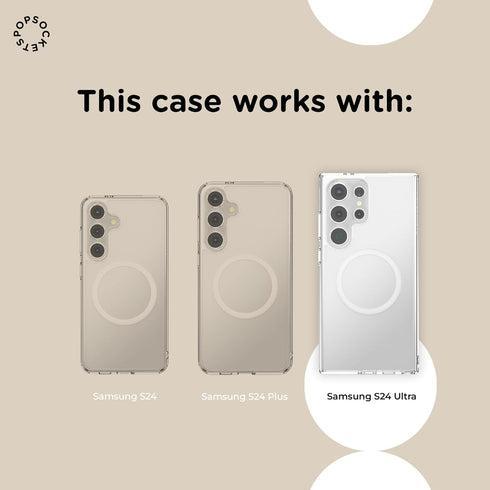 PopSockets S24 Samsung Galaxy Ultra Phone Case Compatible with MagSafe, Purple - Aura