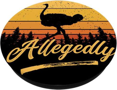 Allegedly Ostrich Flightless Bird Retro Sunset PopSockets PopGrip: Swappable Grip for Phones & Tablets
