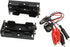 2Sets 2X 1.5V Battery Holder with T Type Wired Alligator Clip Standard Snap Connector kit 3V