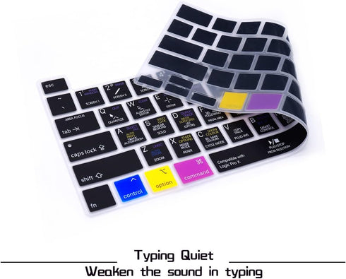 HRH Logic Pro X Shortcuts Hotkey Silicone Keyboard Cover for MacBook Pro 13 inch 2020 and 16" 2019 Models