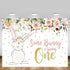 MEHOFOTO 8x6ft Bunny Girl One Birthday Party Backdrop - Spring Pink Floral Glitter Gold Rabbit Photography Background