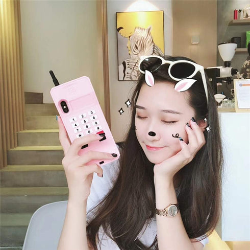 UnnFiko 3D Silicone Retro Classic Creative Soft Rubber Bumper Cover for iPhone XR, Cool Fun Thick Protective Stand Case