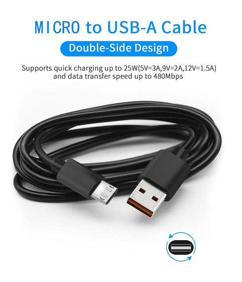 5ft Micro Charger Cable for Anker Soundcore Life Q20, Soundcore 2, Mini & Flare Mini Wireless Headphones & Speakers.