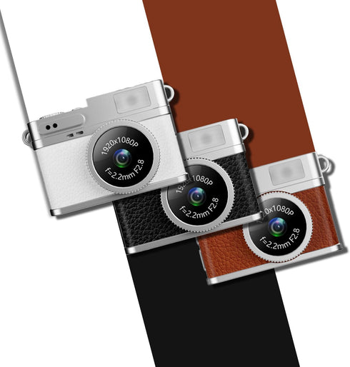 LKT 1080P 32GB Mini Keychain Camera with Card & OTG Adapter, Portable Pocket Digital Camera with Retro Filters