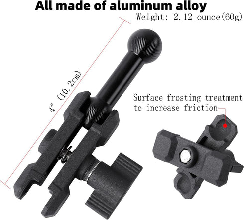 Aluminum 17mm Ball Mount Extension Adapter, 360° Rotation Rod for Car Air Vent Dashboard Phone Holder