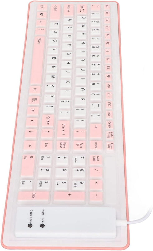 Heayzoki 103 Keys Foldable Silicone Keyboard USB Wired Rollup Keyboard Roll Up Soft Rubber Silicone Keyboard for PC Notebook Laptop Desktop Computer()