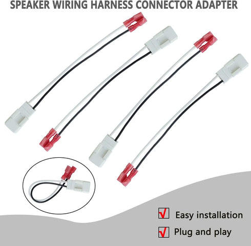 4 Pack Speaker Harness for Jeep Dodge Chrysler Models Front Rear Door Speaker Wiring Harness Adapter 72-6514 - Door Speaker Replacement Speaker Wire Harness by GZZTORES