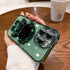 Astronaut iPhone 15 Pro Case - Green, Folding Kickstand, Camera Protector, Hidden Stand, Green Bumper & Back.