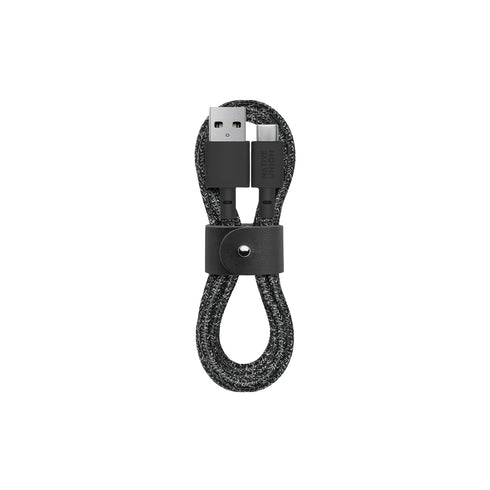 Native Union Belt Cable USB-C to USB-A - 4ft Ultra-Strong Charging Cable with Leather Strap for iPhone 15, Samsung