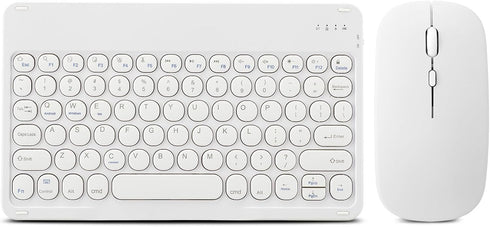 Ultra-Slim Bluetooth Keyboard and Mouse, Portable Mini Wireless Rechargeable Keyboard for iPad, iPhone, Samsung,