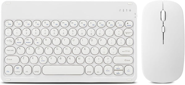 Ultra-Slim Bluetooth Keyboard and Mouse, Portable Mini Wireless Rechargeable Keyboard for iPad, iPhone, Samsung,