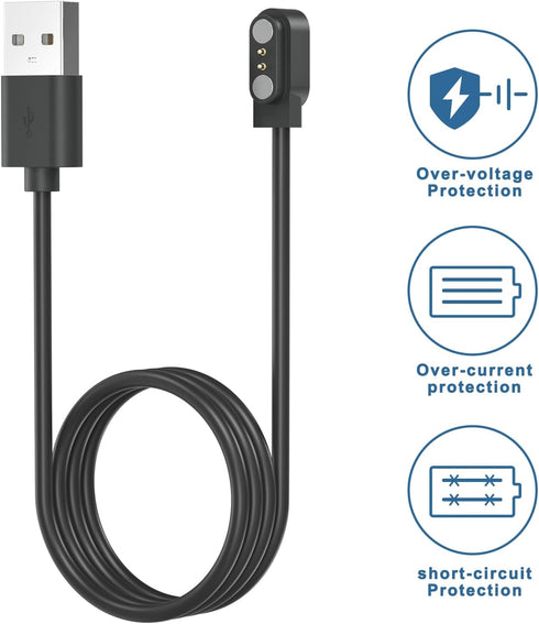 Meliya 2-Pack Compatible for Bark Smart Watch Charger, Replacement Magnetic USB Charging Cable Cord