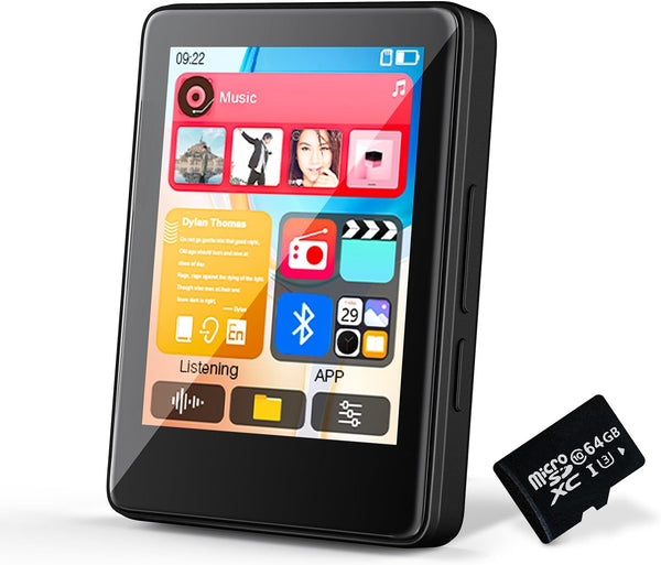 freeout 64GB MP3 Player with Bluetooth, Music Player with Built-in HD Speaker, MP3
