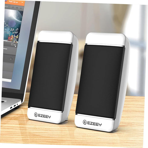Mobestech Computer Speakers 2pcs Portable Wired Sound Powered Speakers for Desktop Mini Speaker