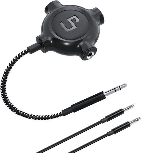 LP Headphone Splitter, Nylon-Braided 3.5mm Audio Stereo Splitter, Male to 3 Female Ports
