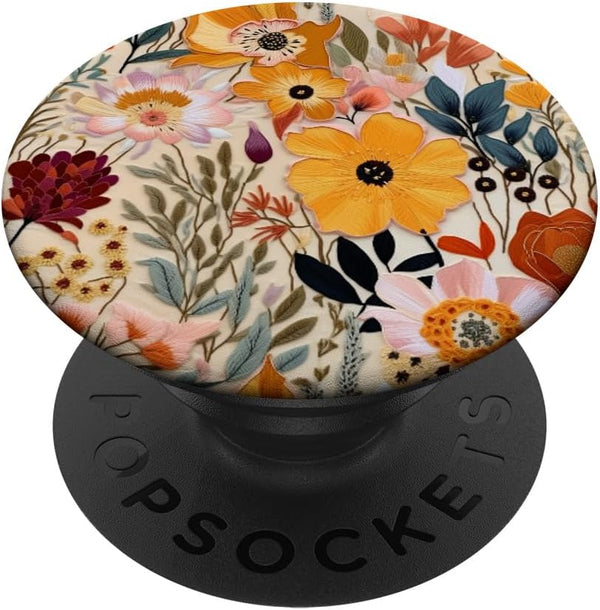 Floral Flower Mixed Colorful Blossoms PopSockets Standard PopGrip