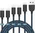 Fast Charging 3A USB-C to USB-A Cable 5Pack (3/3/6/6/10FT) for Samsung Galaxy S10 S9 S8 Plus, Note 10 9 8, LG V50 V40