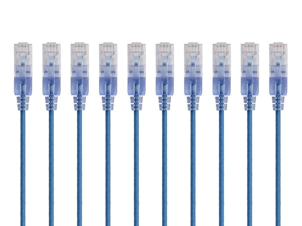 Cat6A RJ45, 550Mhz, 10G, 30AWG, 10-Pack, 5 Monoprice Ethernet Patch Cable - Snagless UTP, Pure Bare Copper Wire, Feet