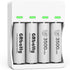 GRbatty Rechargeable AA Lithium Batteries, 3500mWh with AA and AAA Charger, 1500 Cycles