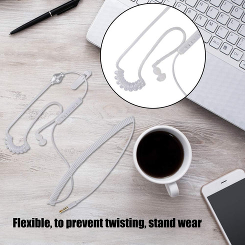 Wireless Bluetooth Earphone, Monaural 3.5mm Headphone, Air Tube In-Ear Antiradiation Stereo Headset, Flexible Design
