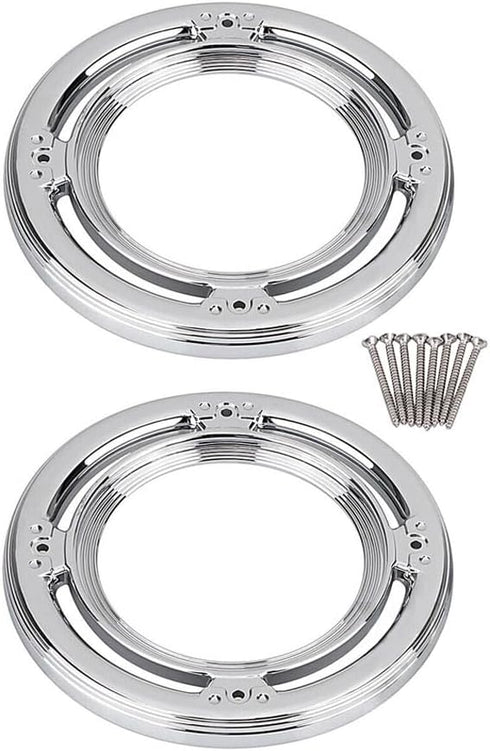 MASO Motorcycle Rear Speaker Accents Cover, Chrome Silver ABS Trim for Harley Electra Street Road Glide Trikes