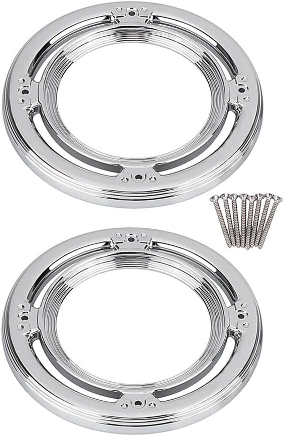 MASO Motorcycle Rear Speaker Accents Cover, Chrome Silver ABS Trim for Harley Electra Street Road Glide Trikes