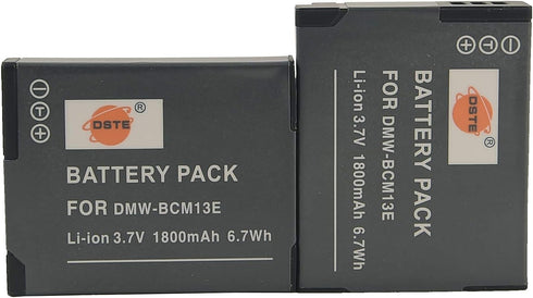 DSTE 2-Pack DMW-BCM13 DMW-BCM13e Li-ion Battery for Panasonic Lumix DMC-TZ60 ZS30 ZS35 ZS40 ZS45 ZS50