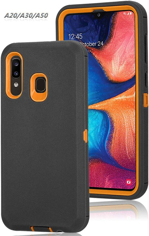 Annymall Heavy Duty Defender Armor Case, Built-in Screen Protector for Samsung Galaxy A20/A30/A50 Models