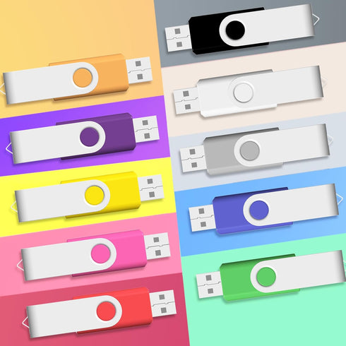 JBOS 4GB 4 10 Pack USB2.0 USB Flash Drive, Flash Stick GB Memory Stick Swivel Thumb Drives Gig Stick Pen Drive for Fold