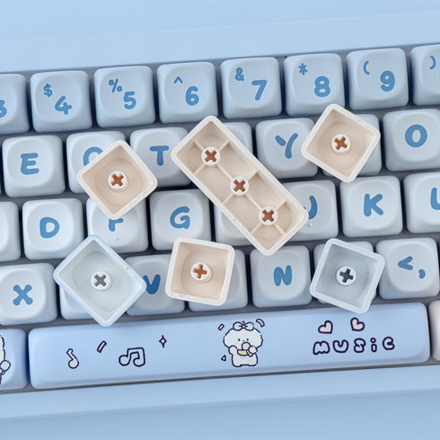 PBT Keycaps - MOA Cute Keycaps for Mechanical Keyboard, 139 Keys, Dye-Sublimation Custom Set for Cherry MX Switches