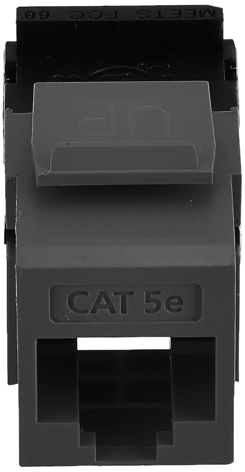 Leviton 5G108-AE5 Cat 5e 8-Wire QuickPort Adapter Jack, Black, 10-Pack