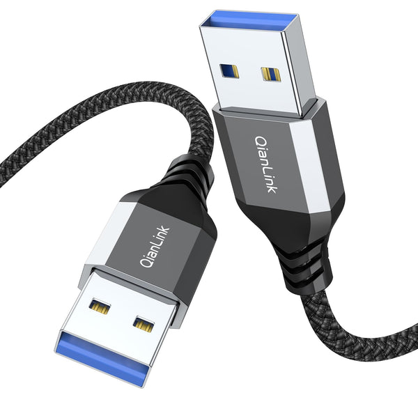 QianLink USB to USB Cable, 3.3ft 5 Gbps USB 3.0 A to A Male Cable for Hard Drive Enclosures, DVD Player